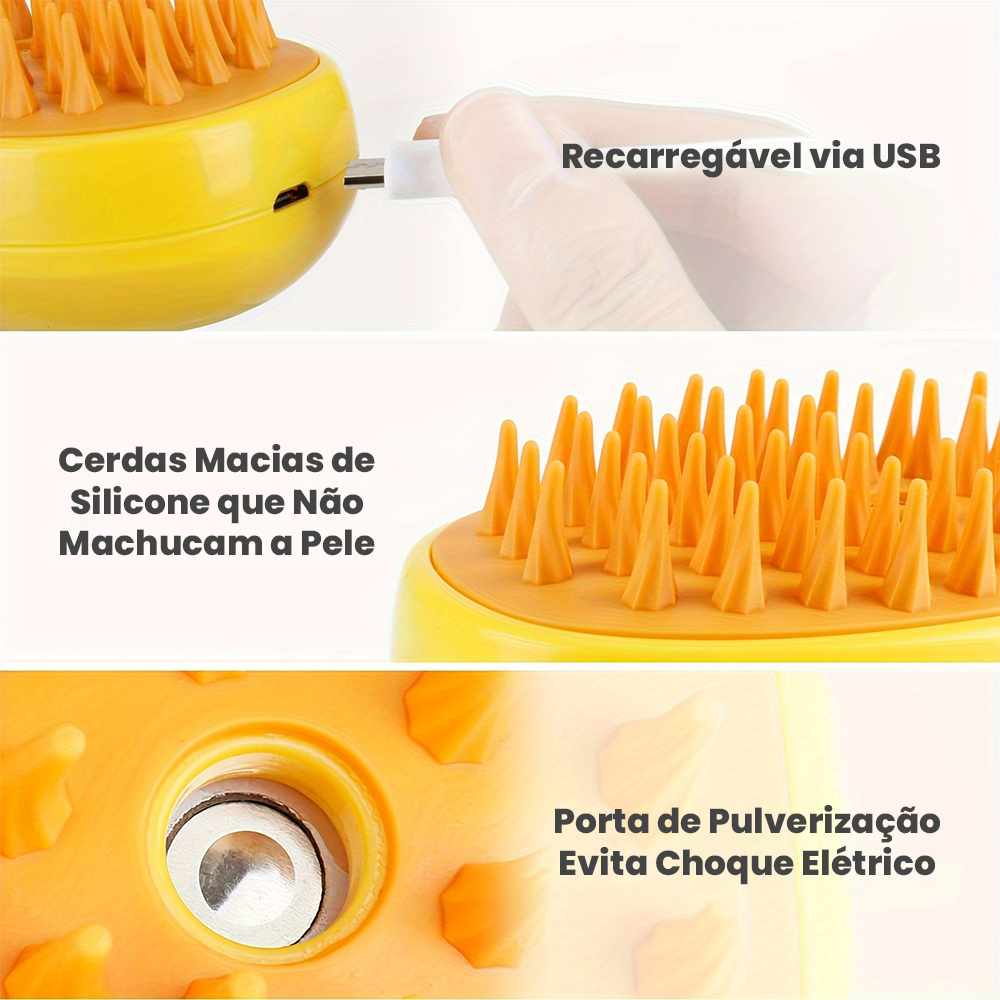 Escova a Vapor para Remoção de Pelos de Cães e Gatos Nossa Casa Fácil