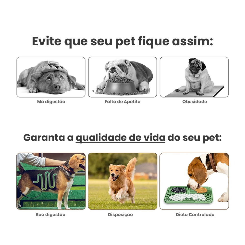 Tapete Alimentador Lento para Cães e Gatos | Silicone Nossa Casa Fácil