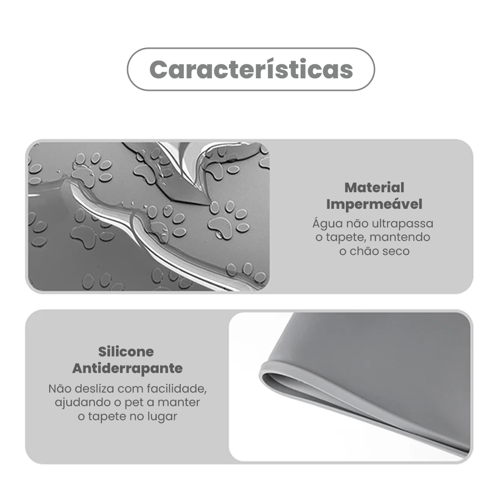 Tapete de Silicone Impermeável para Comedouro de Pets Nossa Casa Fácil