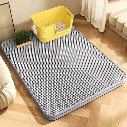 Tapete extragrande para areia de gato, resistente, impermeável, com duas camadas, antiderrapante e lavável Minha loja