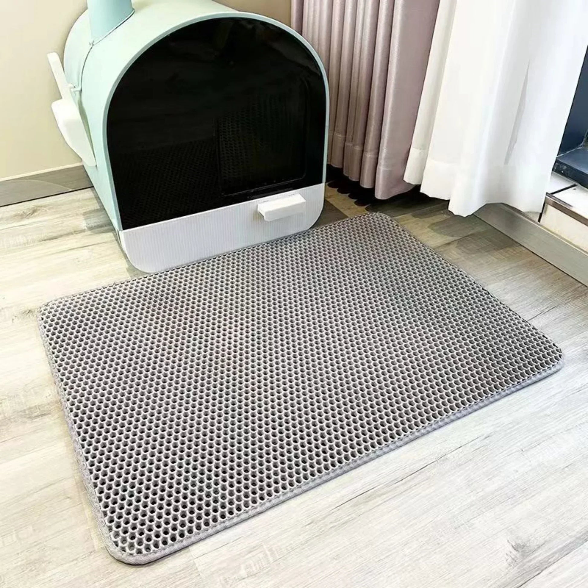 Tapete extragrande para areia de gato, resistente, impermeável, com duas camadas, antiderrapante e lavável Minha loja