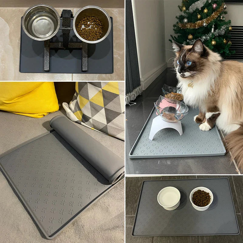 Tapete de Silicone Impermeável para Comedouro de Pets Nossa Casa Fácil