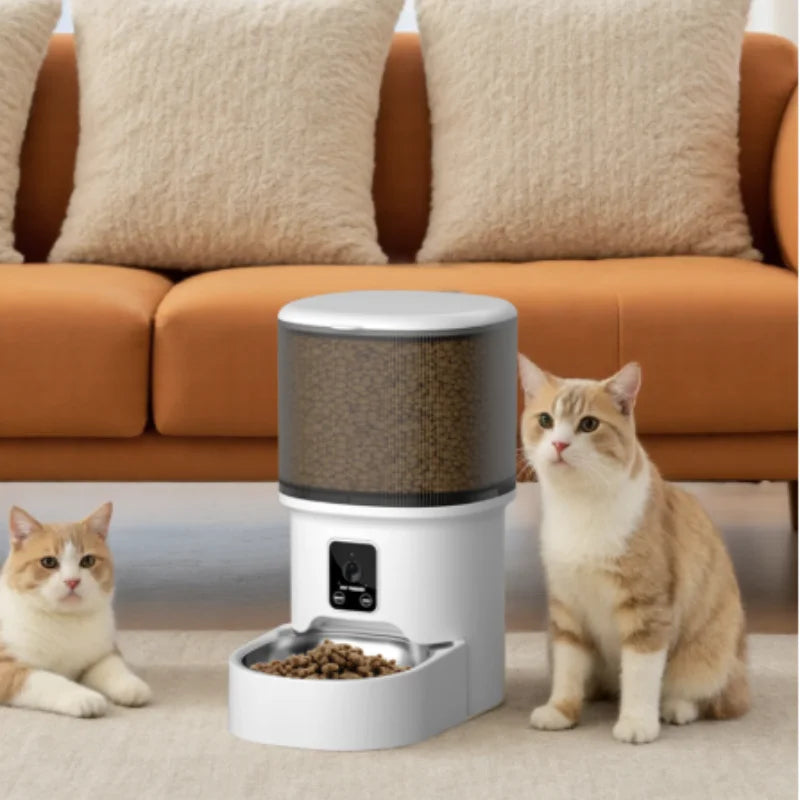Novo comedouro automático para animais de estimação com botão de 4 litros e Wi-Fi: distribuidor inteligente de ração para cães e gatos Minha loja