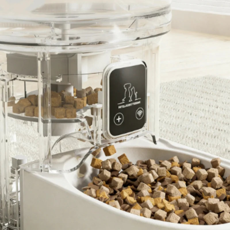 Novo comedouro automático para animais de estimação com botão de 4 litros e Wi-Fi: distribuidor inteligente de ração para cães e gatos Minha loja