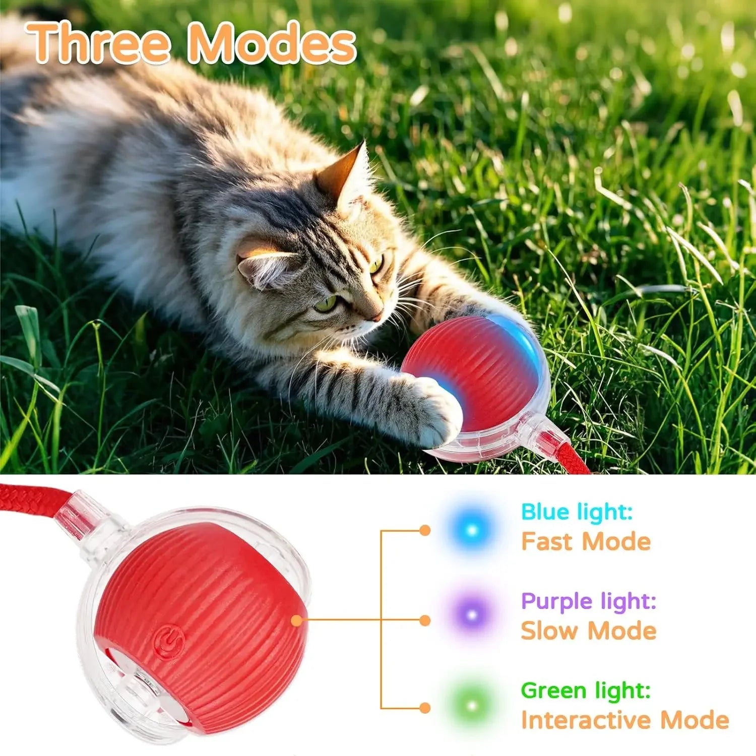 Brinquedo interativo para cães e gatos com bola que rola automaticamente, cauda artificial, recarregável. Minha loja